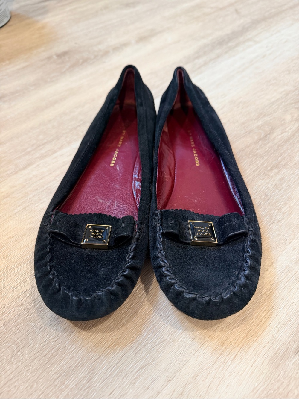 Marc by Marc Jacobs Black Suede Ballet Flats Women's Size 7 Loafers